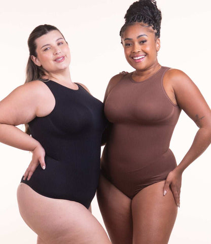 Body Chic™ - Body Modelador Decote Alto Sem Costura