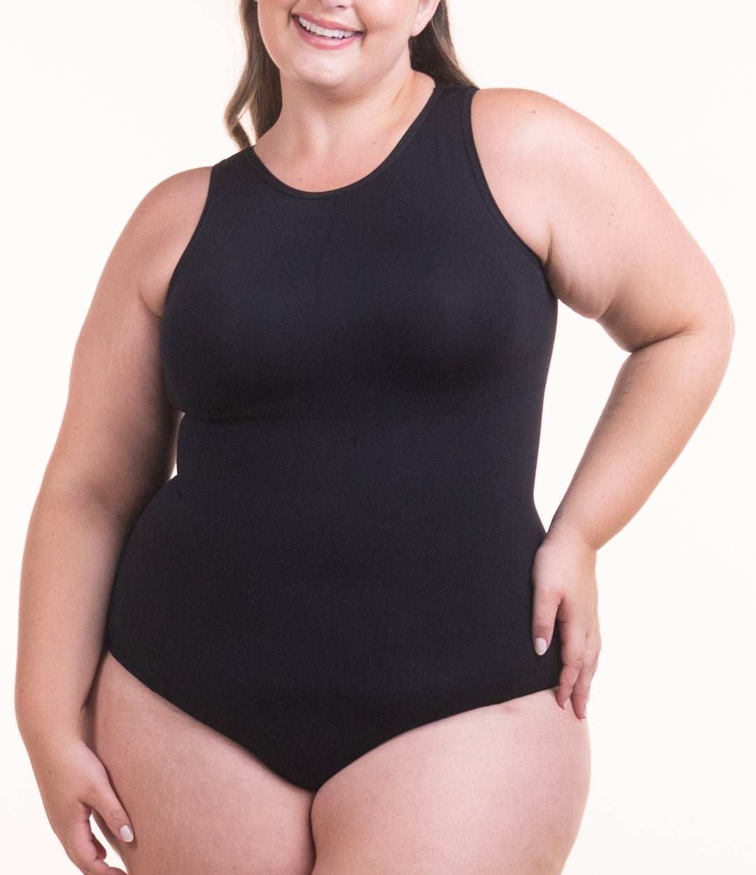 Body Chic™ - Body Modelador Decote Alto Sem Costura