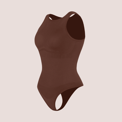 Body Chic™ - Body Modelador Decote Alto Sem Costura