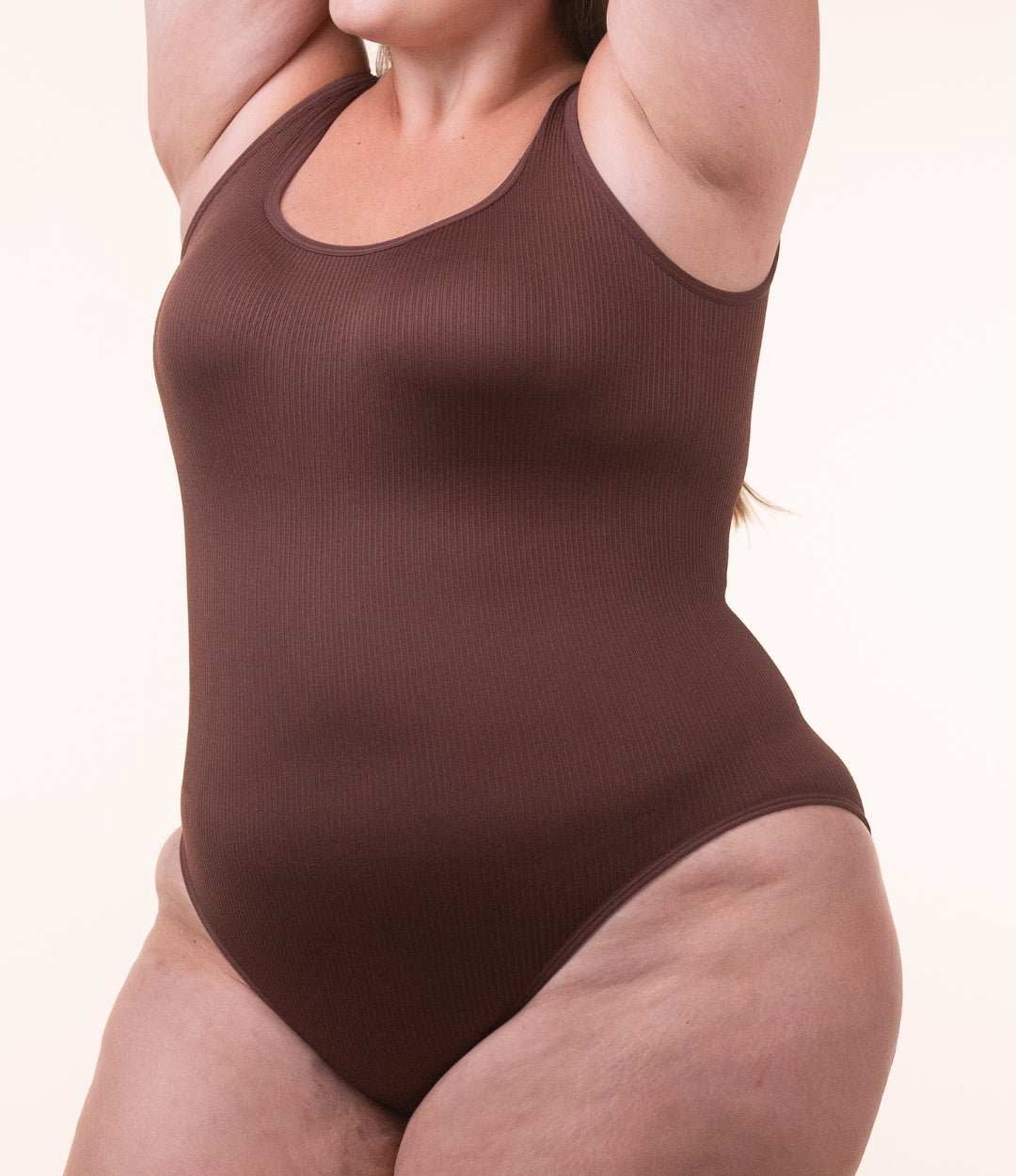 Body Shaper™ - Body modelador canelado com abertura higiênica