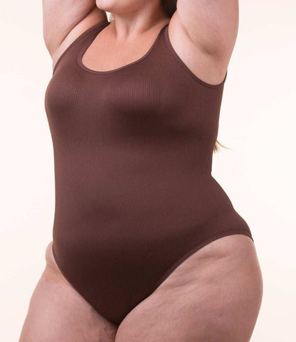 Body Shaper™ - Body modelador canelado com abertura higiênica