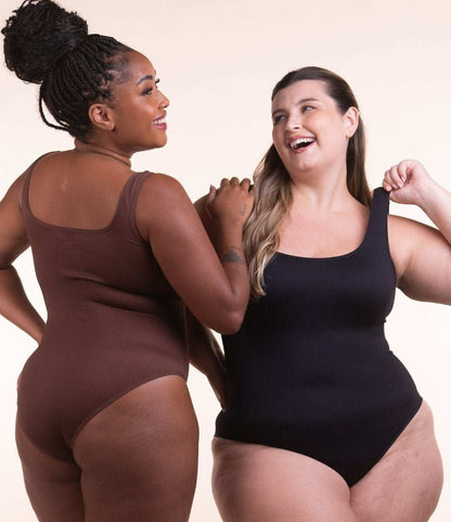Body Shaper™ - Body modelador canelado com abertura higiênica