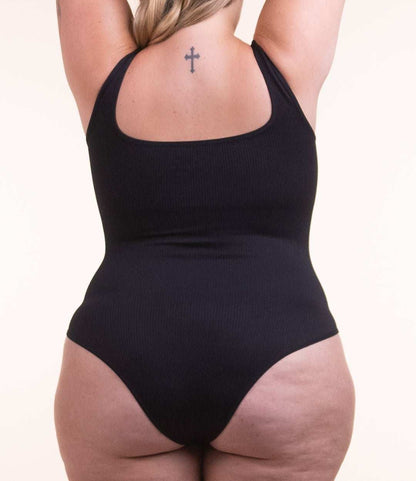 Body Shaper™ - Body modelador canelado com abertura higiênica