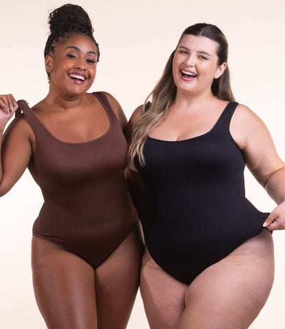 Body Shaper™ - Body modelador canelado com abertura higiênica