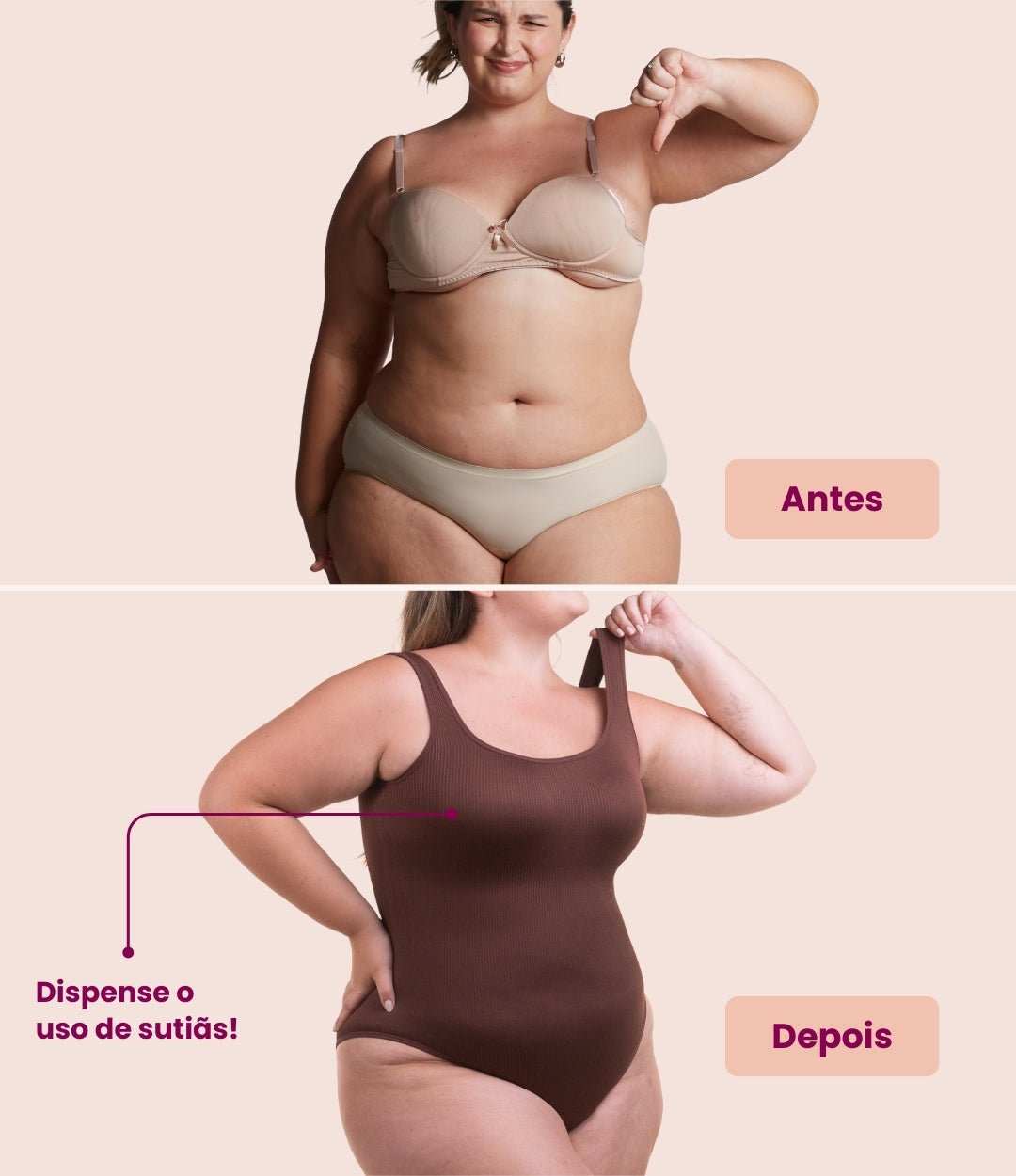 Body Shaper™ - Body modelador canelado com abertura higiênica