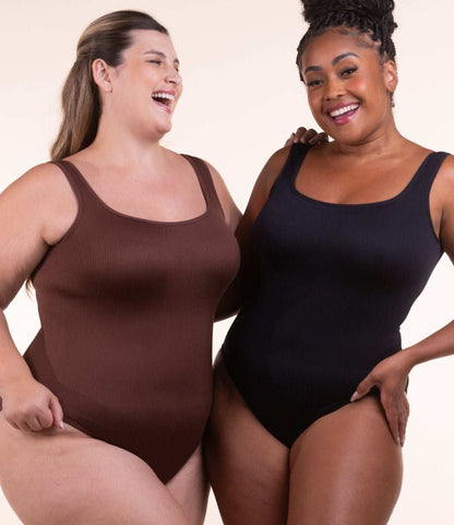 Body Shaper™ - Body modelador canelado com abertura higiênica