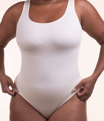 Body Shaper™ - Body modelador canelado com abertura higiênica