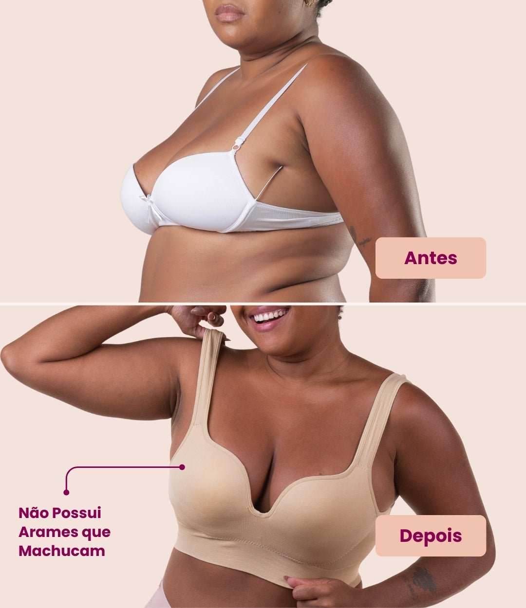 Sutiã Efeito Push Up™ - Empina os Seios Sem Arames Que Machucam